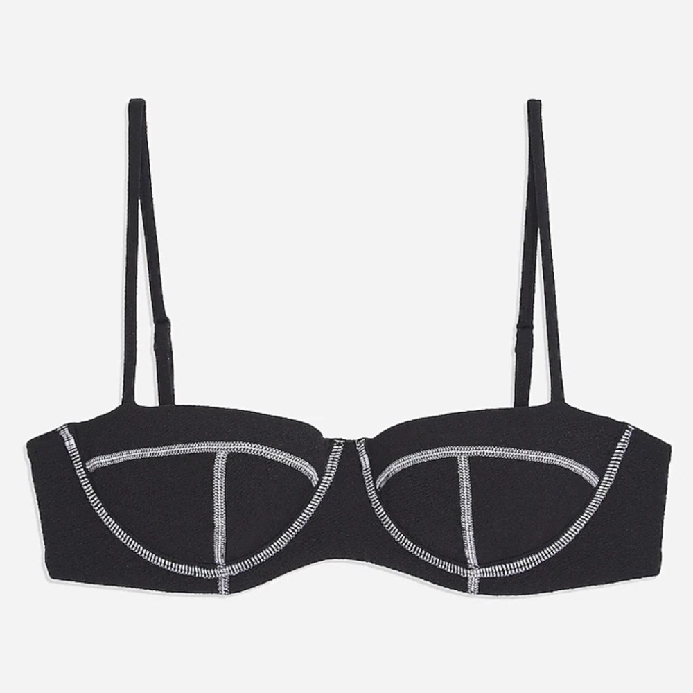 Onia~ Flora Bikini Top~ Black~ Small~BNWT